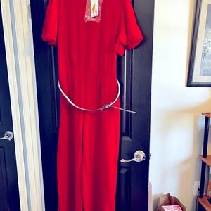 Red jumpsuit, Pretty Garden with original tags!